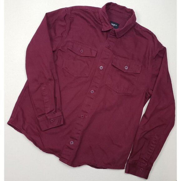 Forever 21 Men's Burgundy Denim Jean Jacket Sz M RARE EXCELLENT CONDITION!!! - Picture 1 of 7